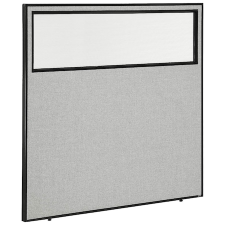 Global Industrial 60-1/4W x 60H Office Partition Panel with Partial Window, Gray 694661WGY